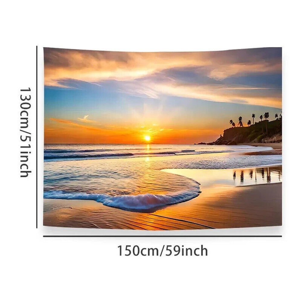 Stunning Vibrant Ocean Sunset Fabric Tapestry 59" x 51" NEW! Home & Garden:Home Décor:Tapestries Style Your Walls